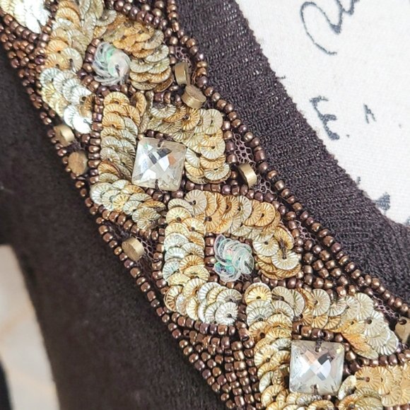 Blumarine Cashmere Holiday Sweater with Embellishments & Bow Size: 42 - Picture 4 of 11